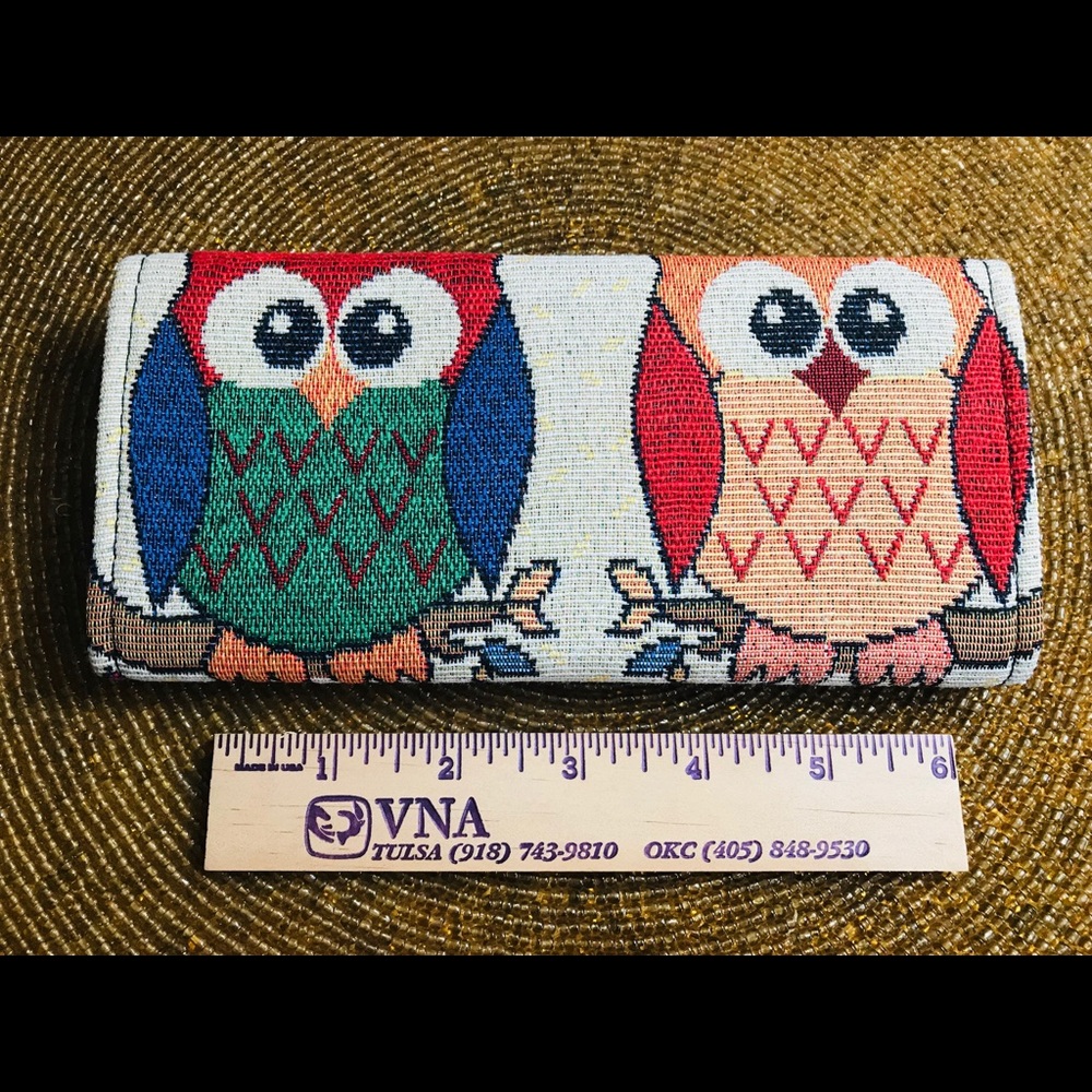 Tapestry Cotton Woven Clutch w/ 4 Owls 🦉